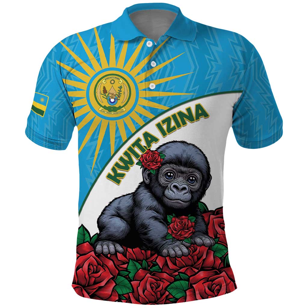 Personalized Rwanda Baby Gorilla Polo Shirt Kwita Izina 2025 LT15