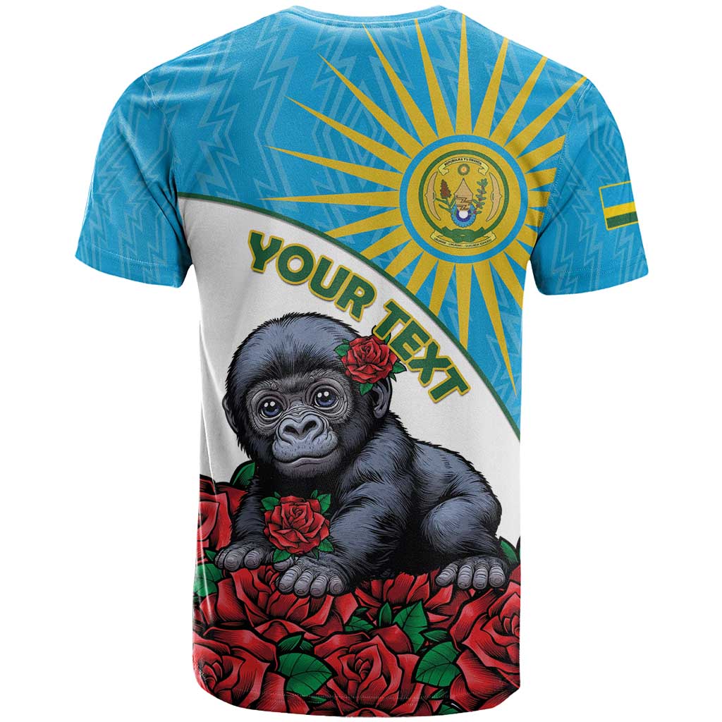 Personalized Rwandas Gorilla Naming T shirt Baby Gorilla Coat Of Arms With Red Rose LT15