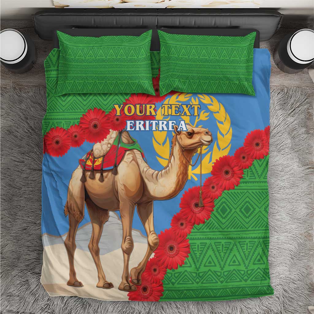 Personalised Eritrea Arabian Camel Bedding Set Gerbera Flower - Flag Color LT15