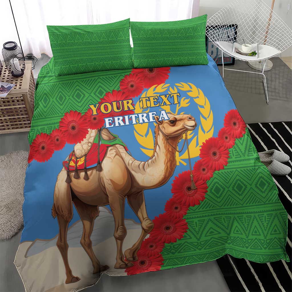 Personalised Eritrea Arabian Camel Bedding Set Gerbera Flower - Flag Color LT15