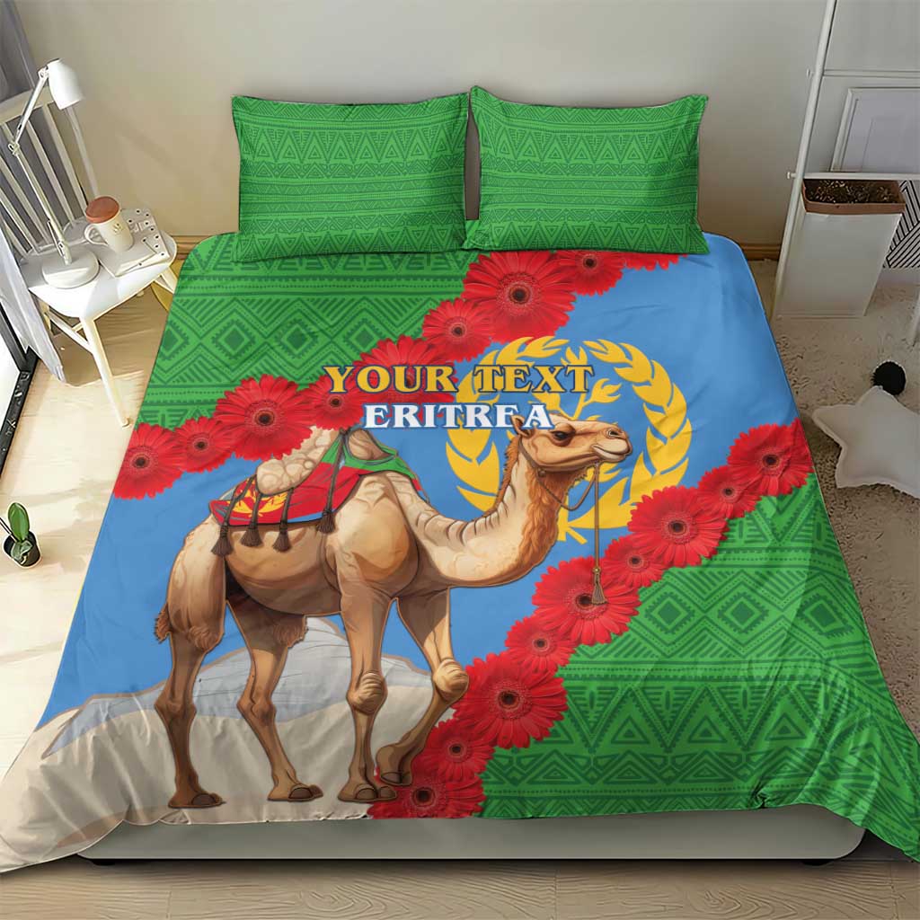 Personalised Eritrea Arabian Camel Bedding Set Gerbera Flower - Flag Color LT15