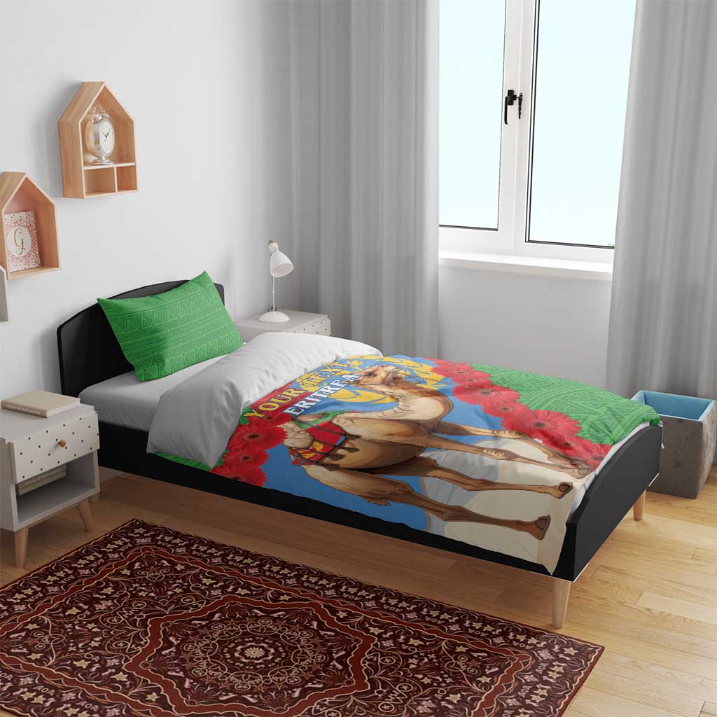 Personalised Eritrea Arabian Camel Bedding Set Gerbera Flower - Flag Color LT15