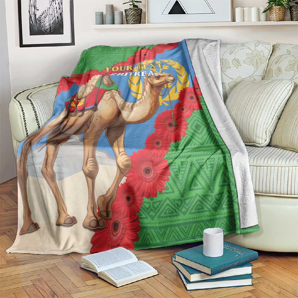 Personalised Eritrea Arabian Camel Blanket Gerbera Flower - Flag Color LT15