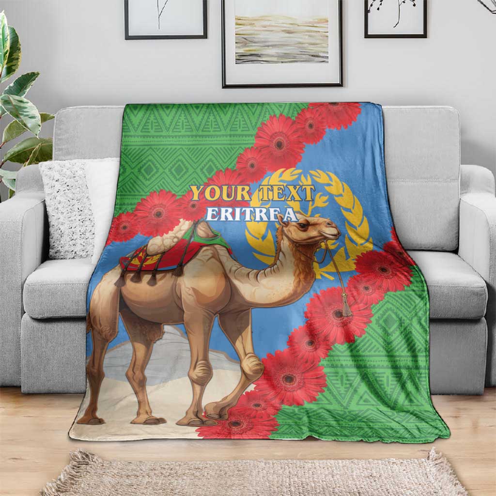 Personalised Eritrea Arabian Camel Blanket Gerbera Flower - Flag Color LT15