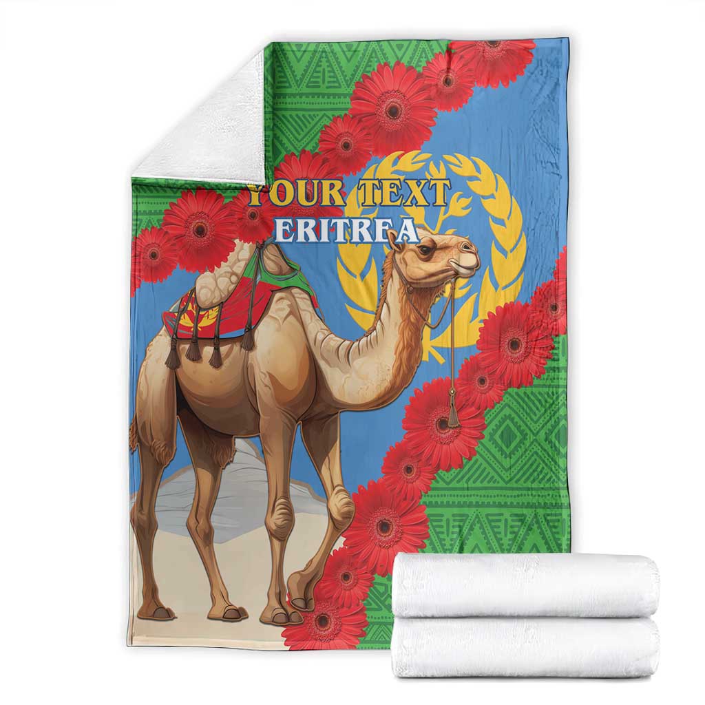 Personalised Eritrea Arabian Camel Blanket Gerbera Flower - Flag Color LT15