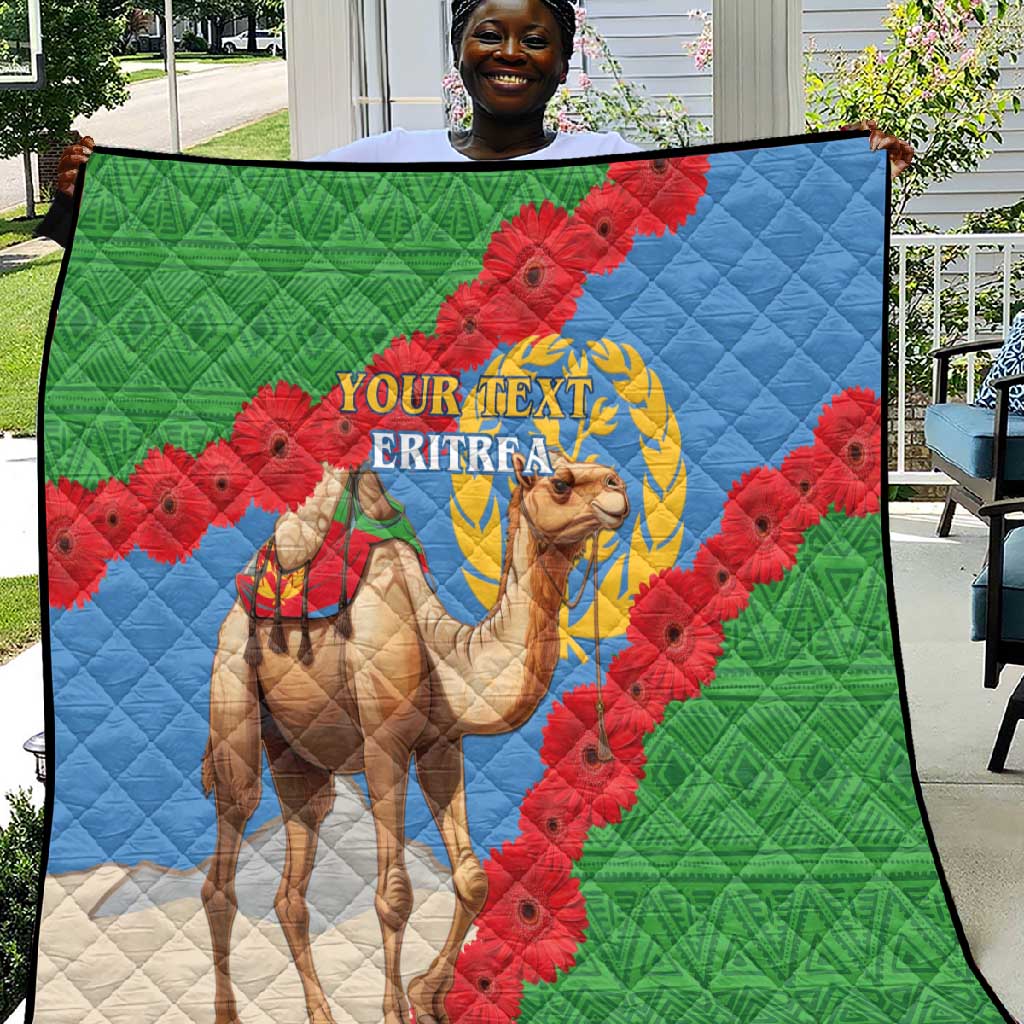 Personalised Eritrea Arabian Camel Quilt Gerbera Flower - Flag Color LT15