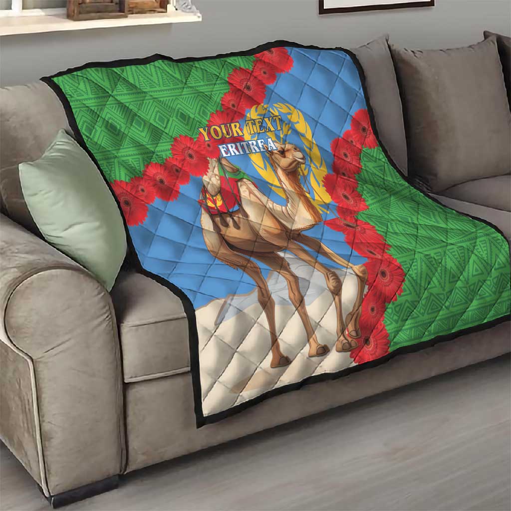 Personalised Eritrea Arabian Camel Quilt Gerbera Flower - Flag Color LT15