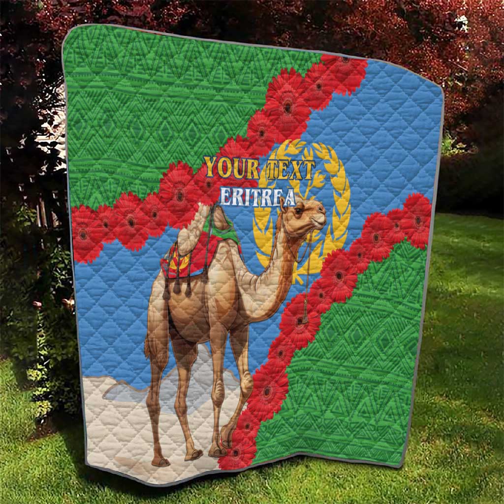Personalised Eritrea Arabian Camel Quilt Gerbera Flower - Flag Color LT15