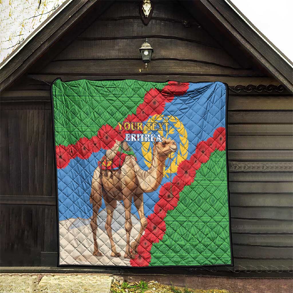 Personalised Eritrea Arabian Camel Quilt Gerbera Flower - Flag Color LT15