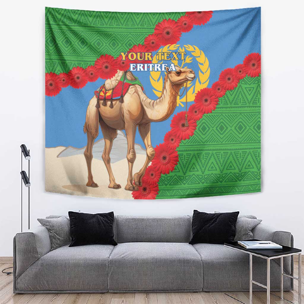 Personalised Eritrea Arabian Camel Tapestry Gerbera Flower - Flag Color LT15