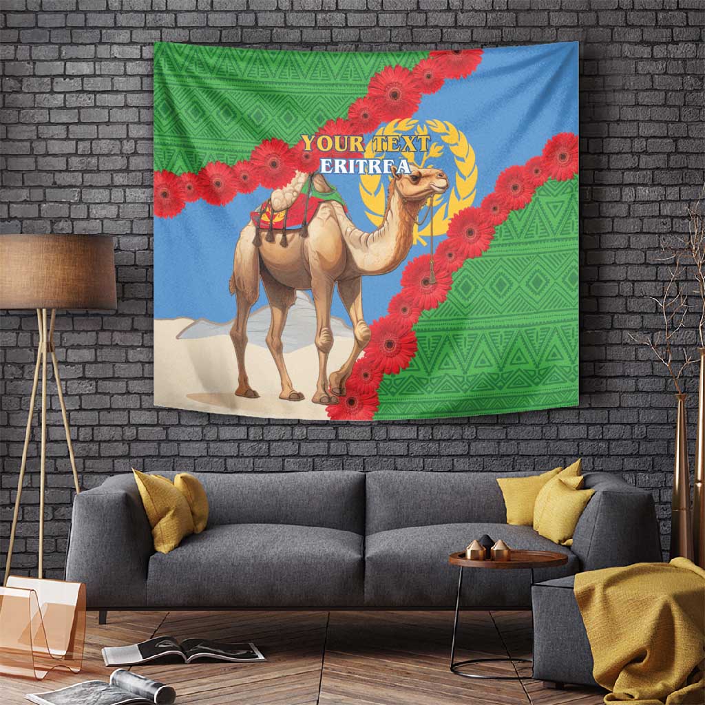 Personalised Eritrea Arabian Camel Tapestry Gerbera Flower - Flag Color LT15