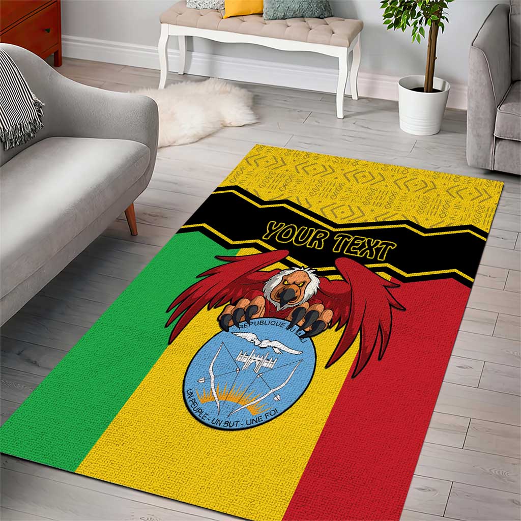 Personalized Afro Mali Vulture Area Rug Coat Of Arms - Bogolan Pattern LT15