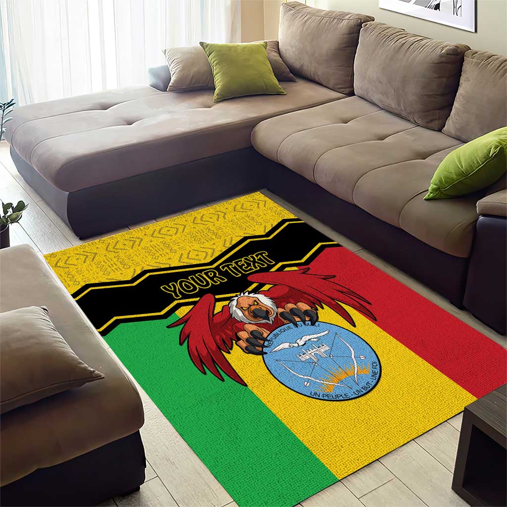 Personalized Afro Mali Vulture Area Rug Coat Of Arms - Bogolan Pattern LT15