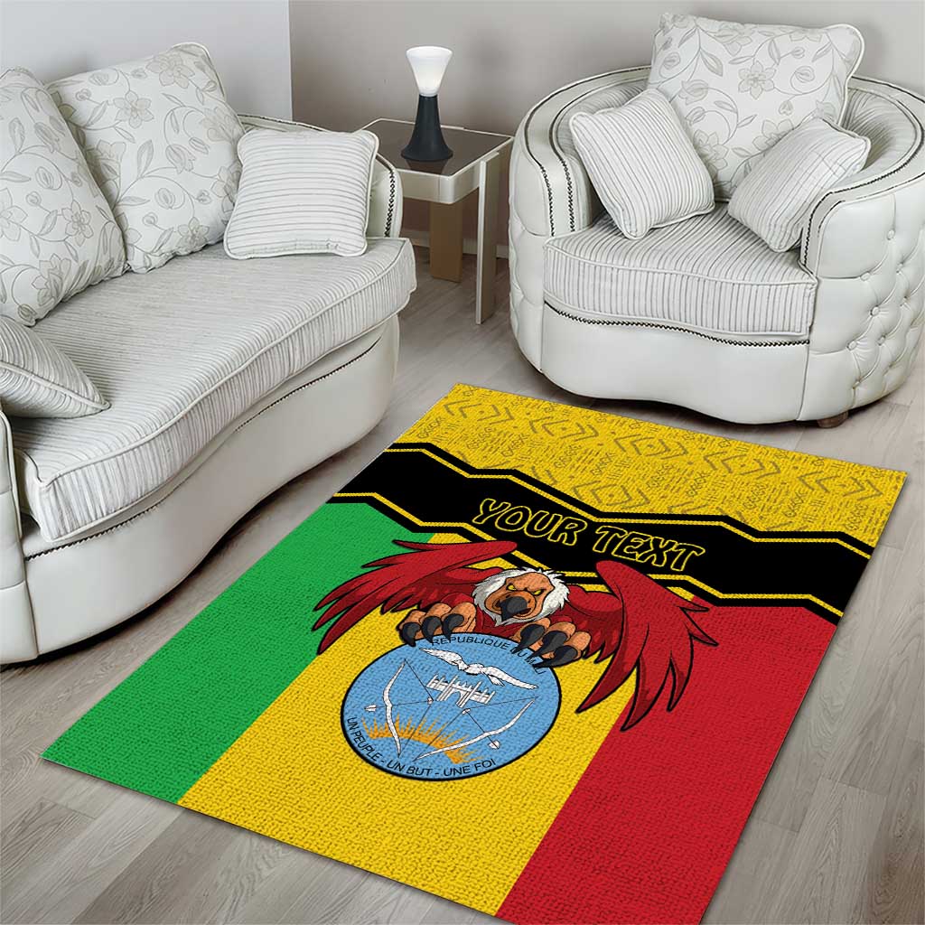 Personalized Afro Mali Vulture Area Rug Coat Of Arms - Bogolan Pattern LT15