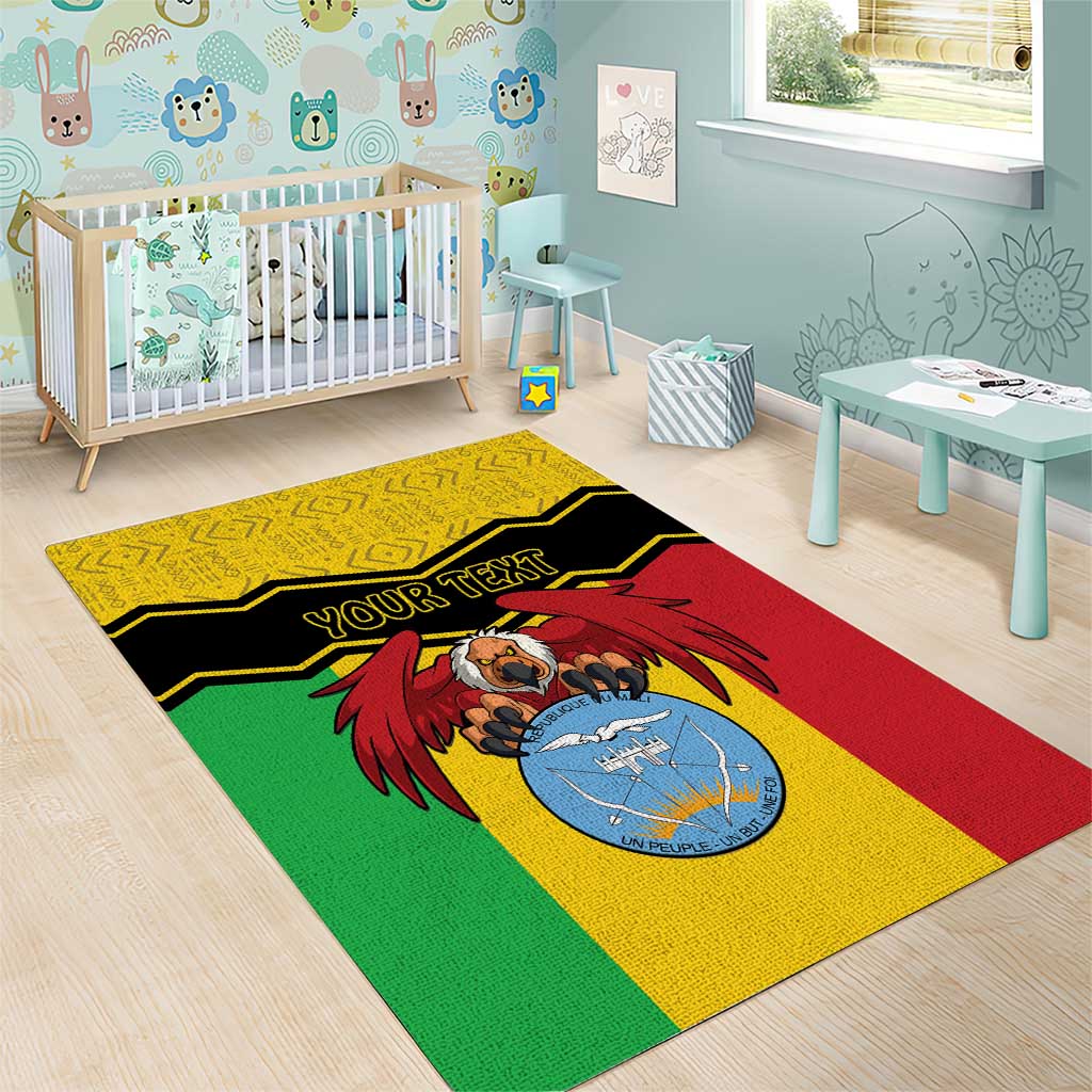 Personalized Afro Mali Vulture Area Rug Coat Of Arms - Bogolan Pattern LT15