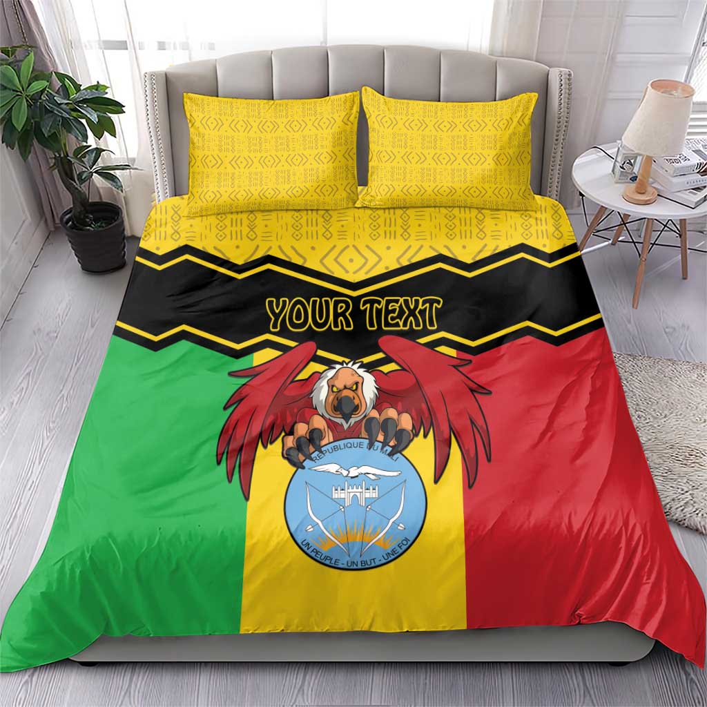 Personalized Afro Mali Vulture Bedding Set Coat Of Arms - Bogolan Pattern LT15