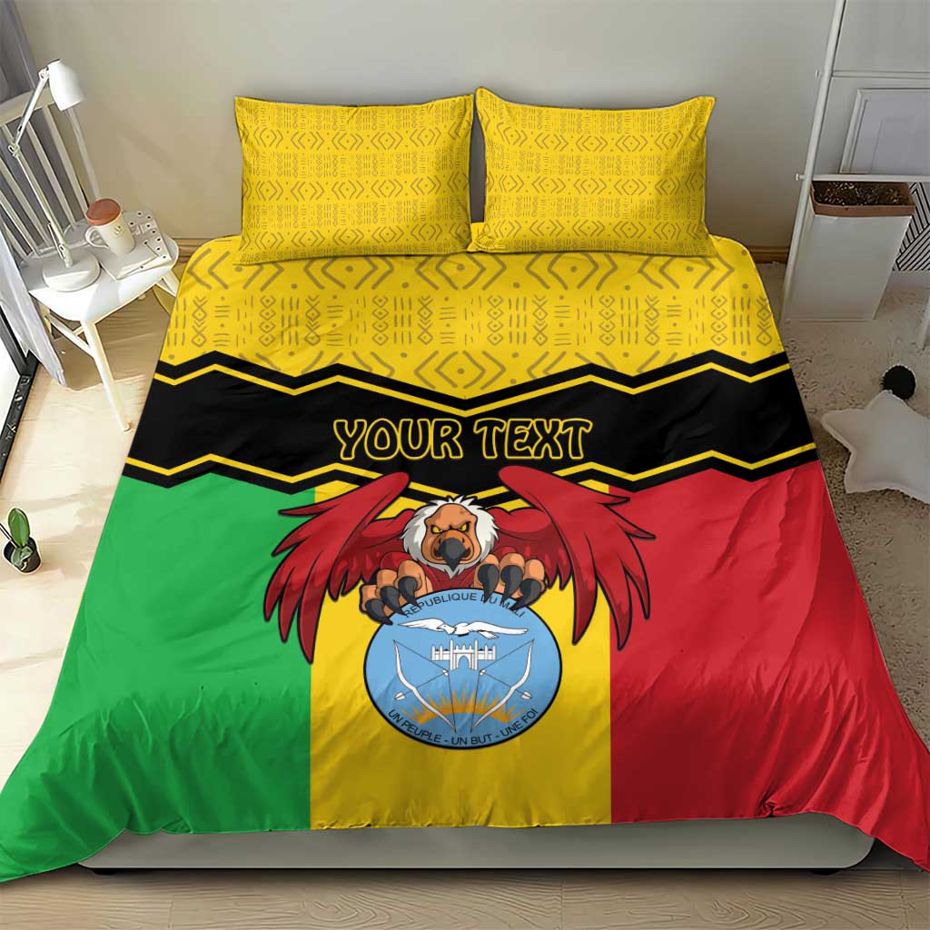 Personalized Afro Mali Vulture Bedding Set Coat Of Arms - Bogolan Pattern LT15
