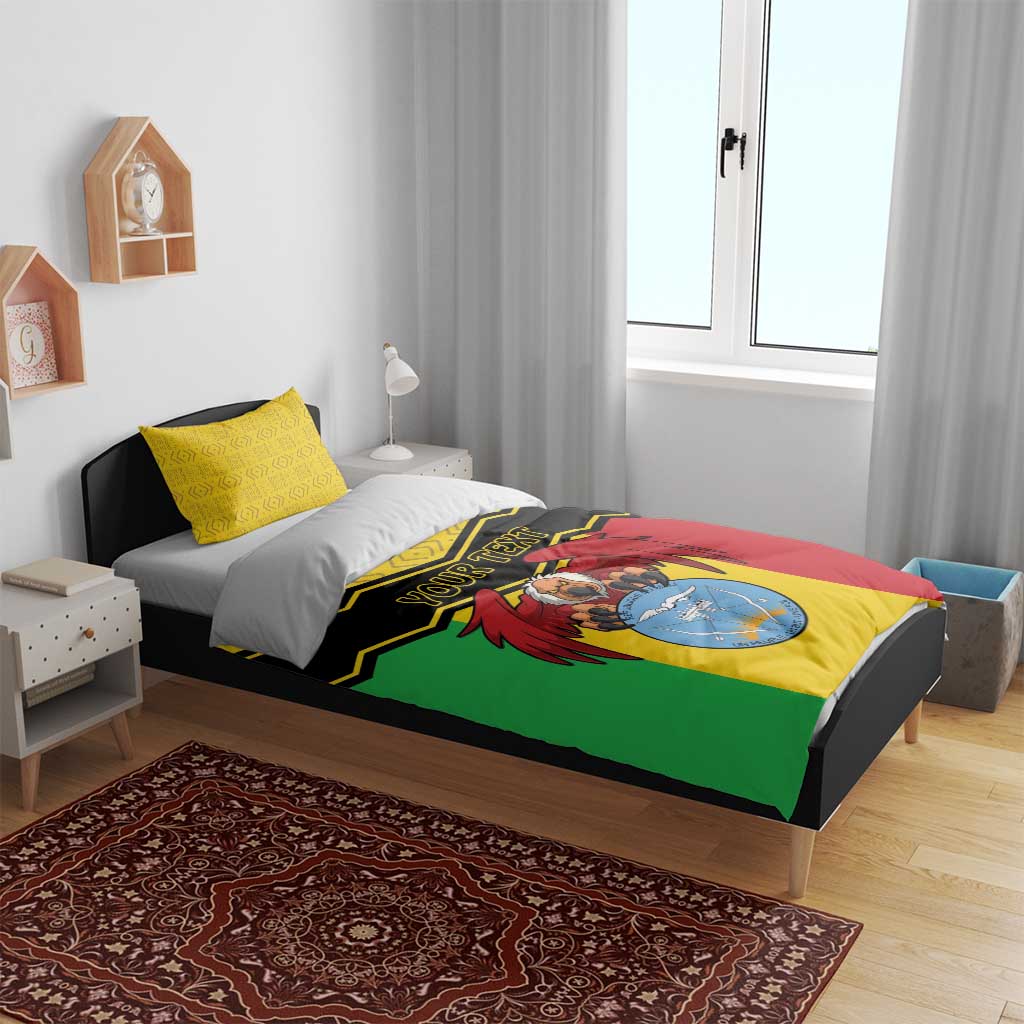 Personalized Afro Mali Vulture Bedding Set Coat Of Arms - Bogolan Pattern LT15