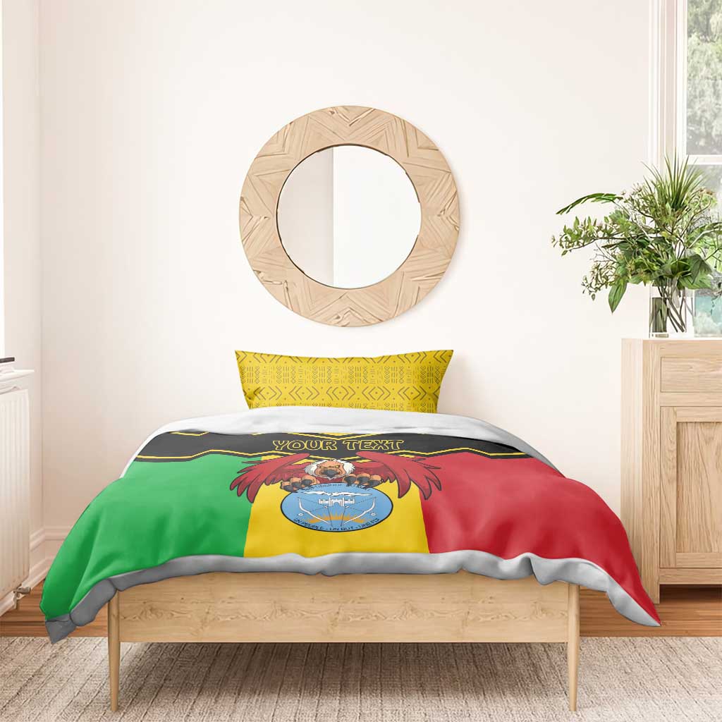 Personalized Afro Mali Vulture Bedding Set Coat Of Arms - Bogolan Pattern LT15