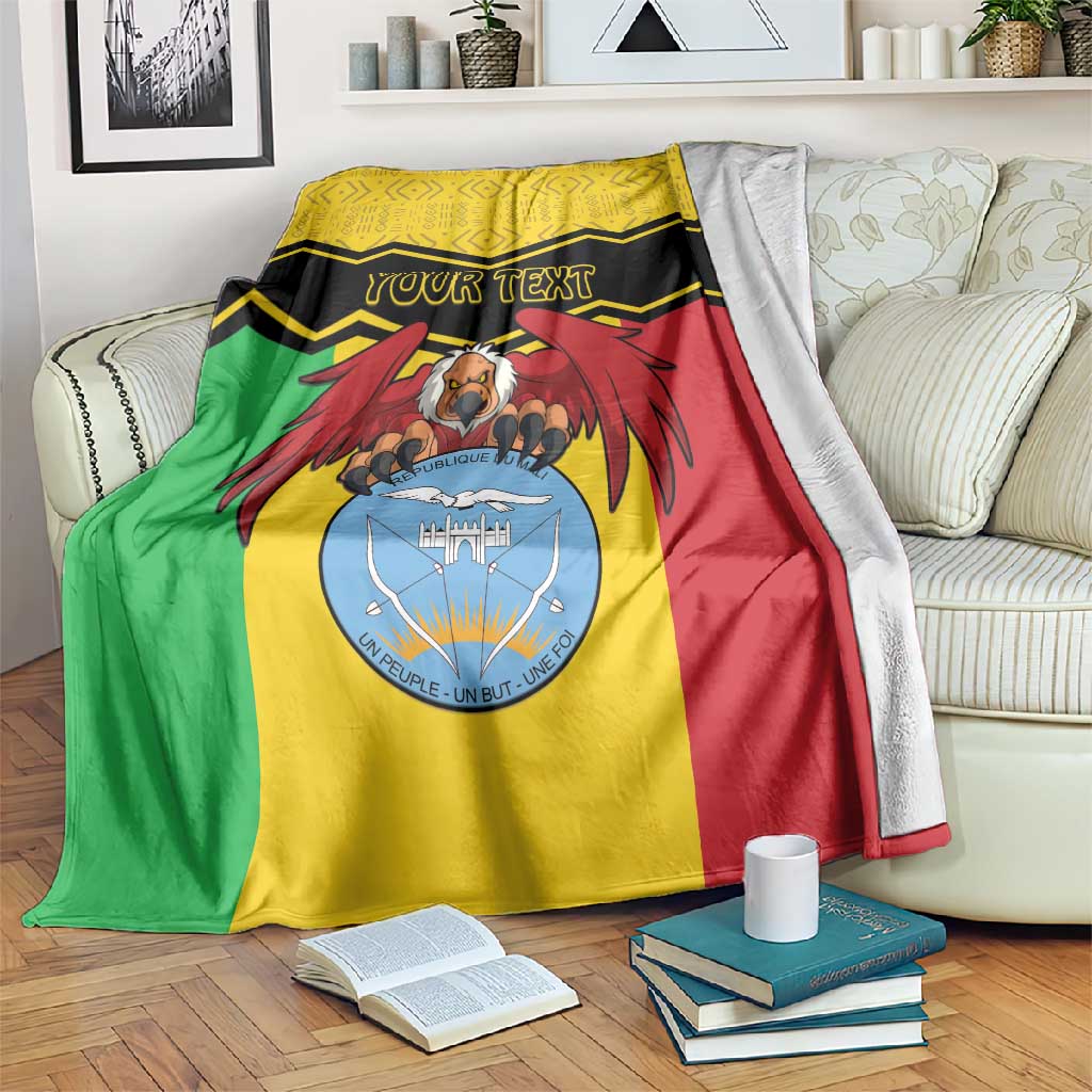 Personalized Afro Mali Vulture Blanket Coat Of Arms - Bogolan Pattern LT15