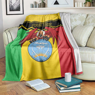 Personalized Afro Mali Vulture Blanket Coat Of Arms - Bogolan Pattern LT15