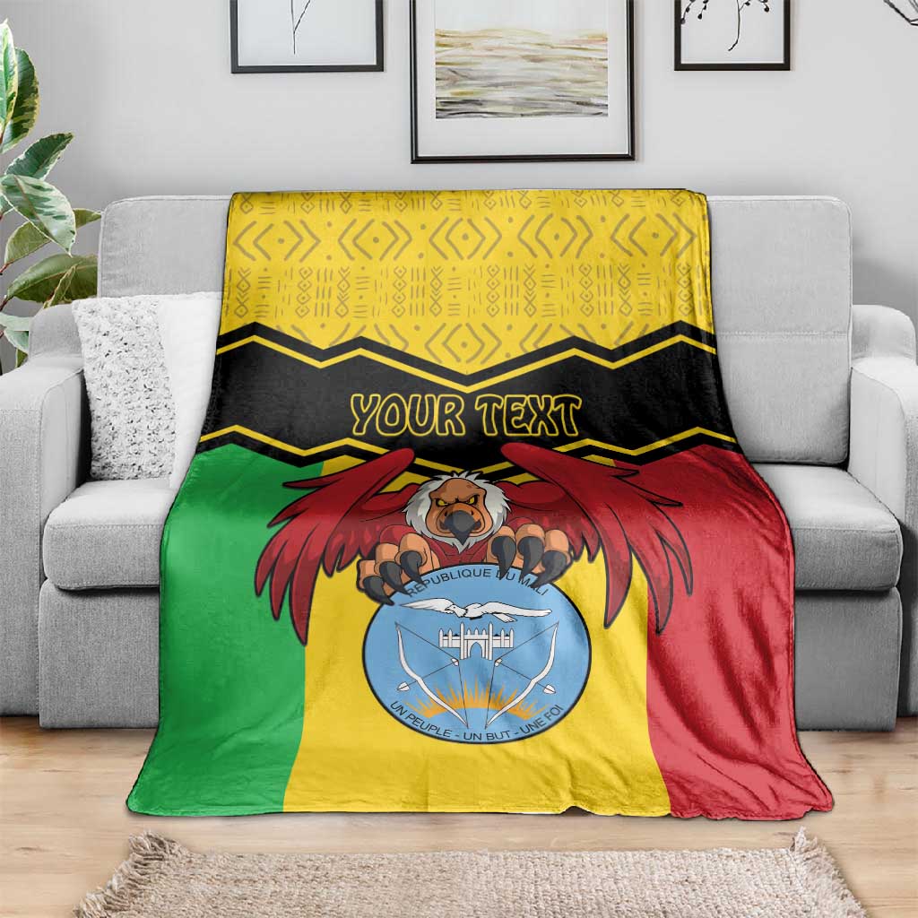 Personalized Afro Mali Vulture Blanket Coat Of Arms - Bogolan Pattern LT15