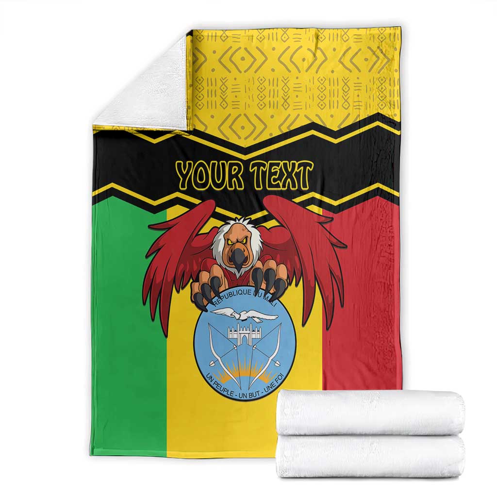 Personalized Afro Mali Vulture Blanket Coat Of Arms - Bogolan Pattern LT15