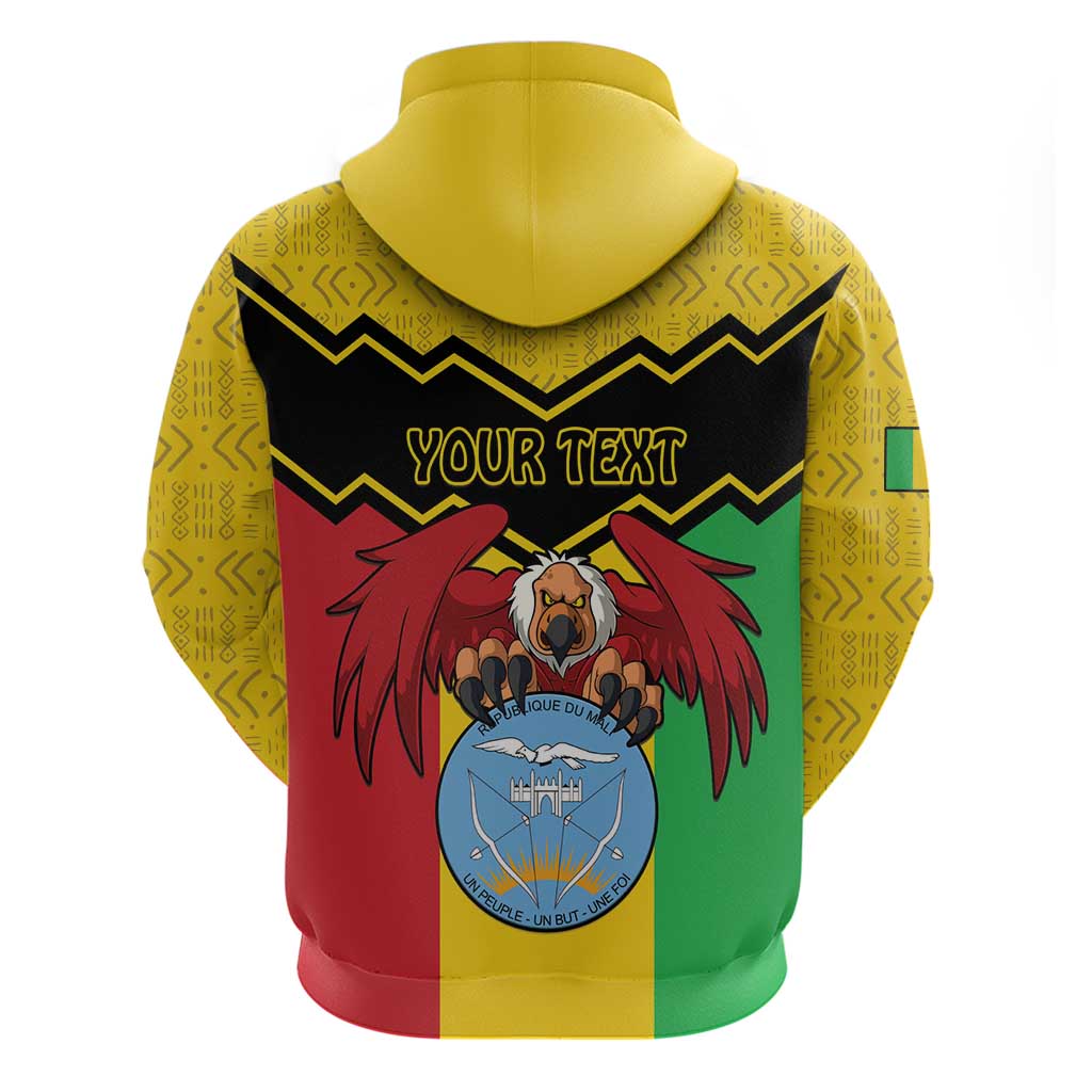 Personalised Mali Hoodie Vulture With Coat Of Arms Bogolan Pattern LT15
