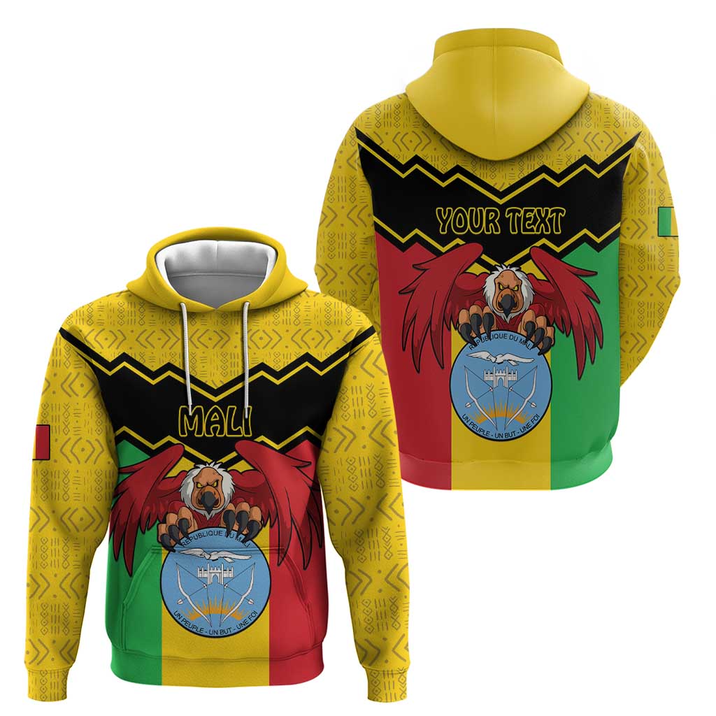 Personalised Mali Hoodie Vulture With Coat Of Arms Bogolan Pattern LT15