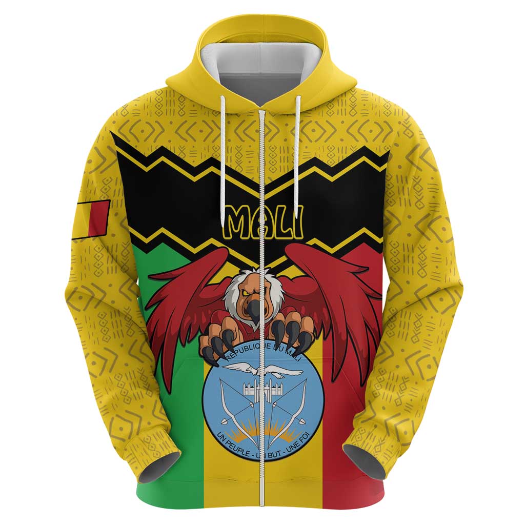 Personalised Mali Hoodie Vulture With Coat Of Arms Bogolan Pattern LT15