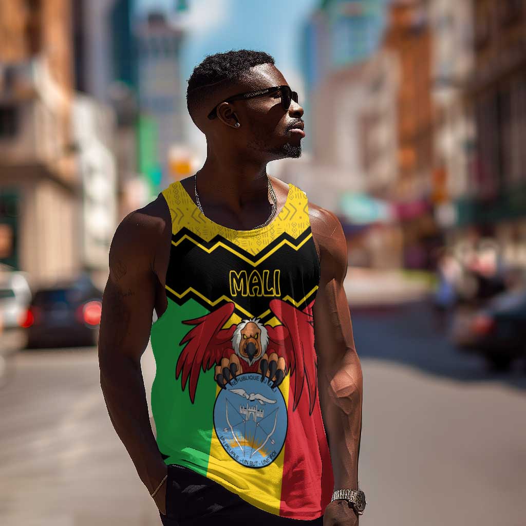 Personalized Afro Mali Vulture Men Tank Top Coat Of Arms - Bogolan Pattern LT15