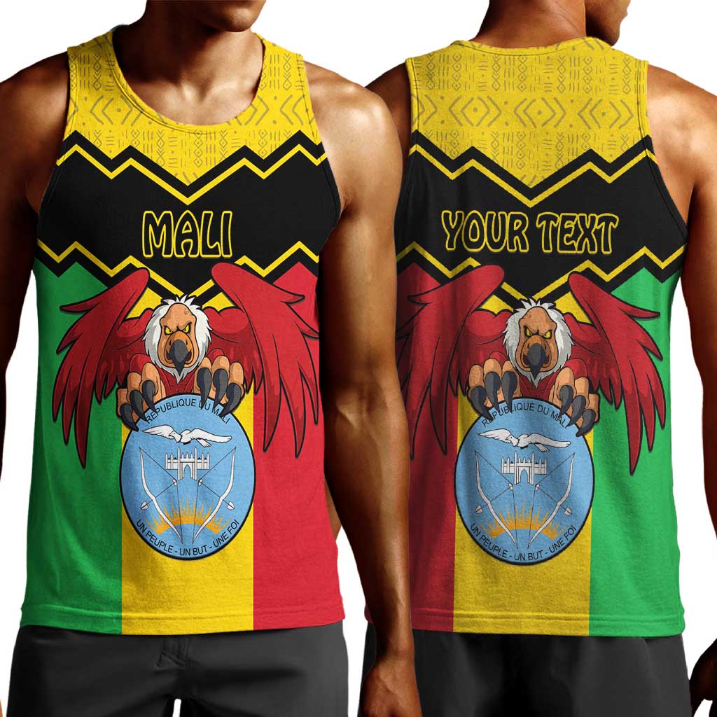 Personalized Afro Mali Vulture Men Tank Top Coat Of Arms - Bogolan Pattern LT15