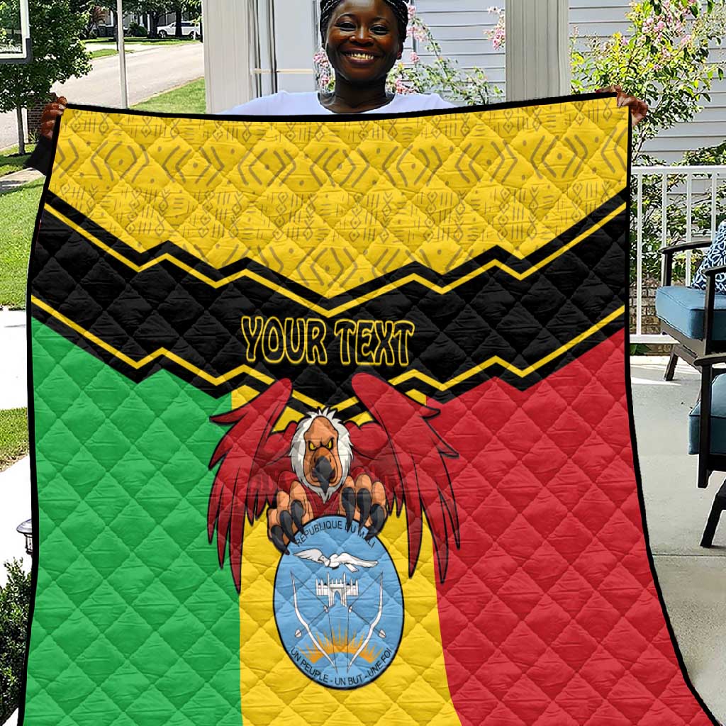 Personalized Afro Mali Vulture Quilt Coat Of Arms - Bogolan Pattern LT15