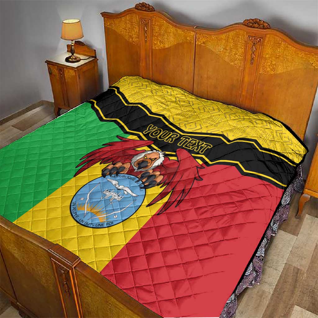 Personalized Afro Mali Vulture Quilt Coat Of Arms - Bogolan Pattern LT15