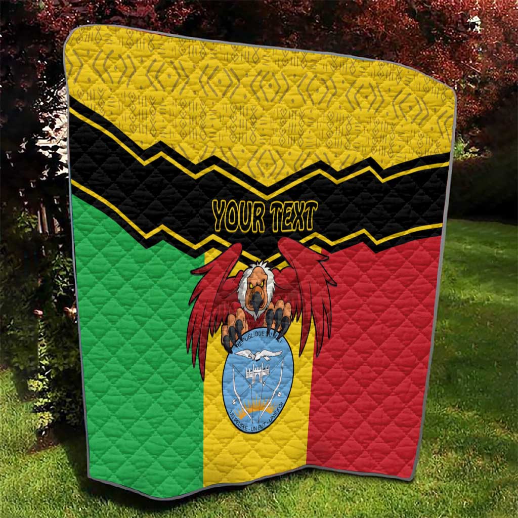 Personalized Afro Mali Vulture Quilt Coat Of Arms - Bogolan Pattern LT15
