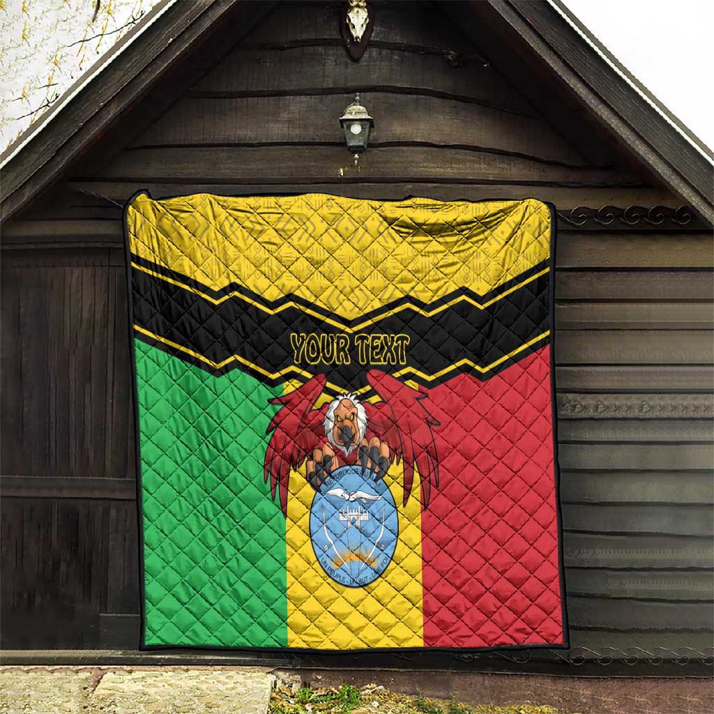 Personalized Afro Mali Vulture Quilt Coat Of Arms - Bogolan Pattern LT15