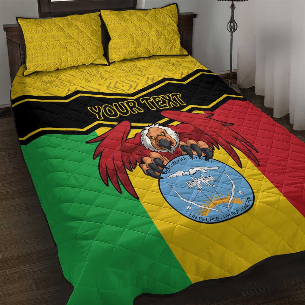 Personalized Afro Mali Vulture Quilt Bed Set Coat Of Arms - Bogolan Pattern LT15