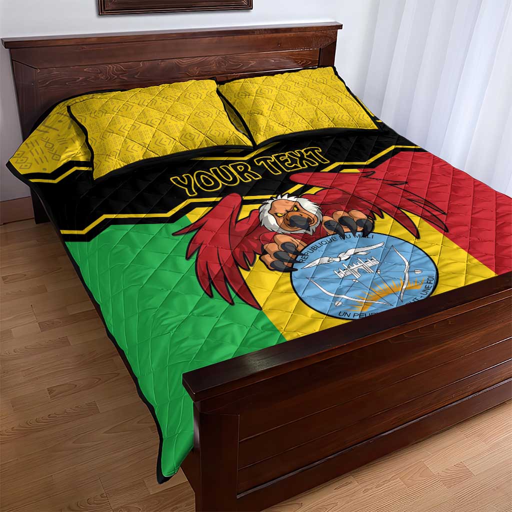 Personalized Afro Mali Vulture Quilt Bed Set Coat Of Arms - Bogolan Pattern LT15