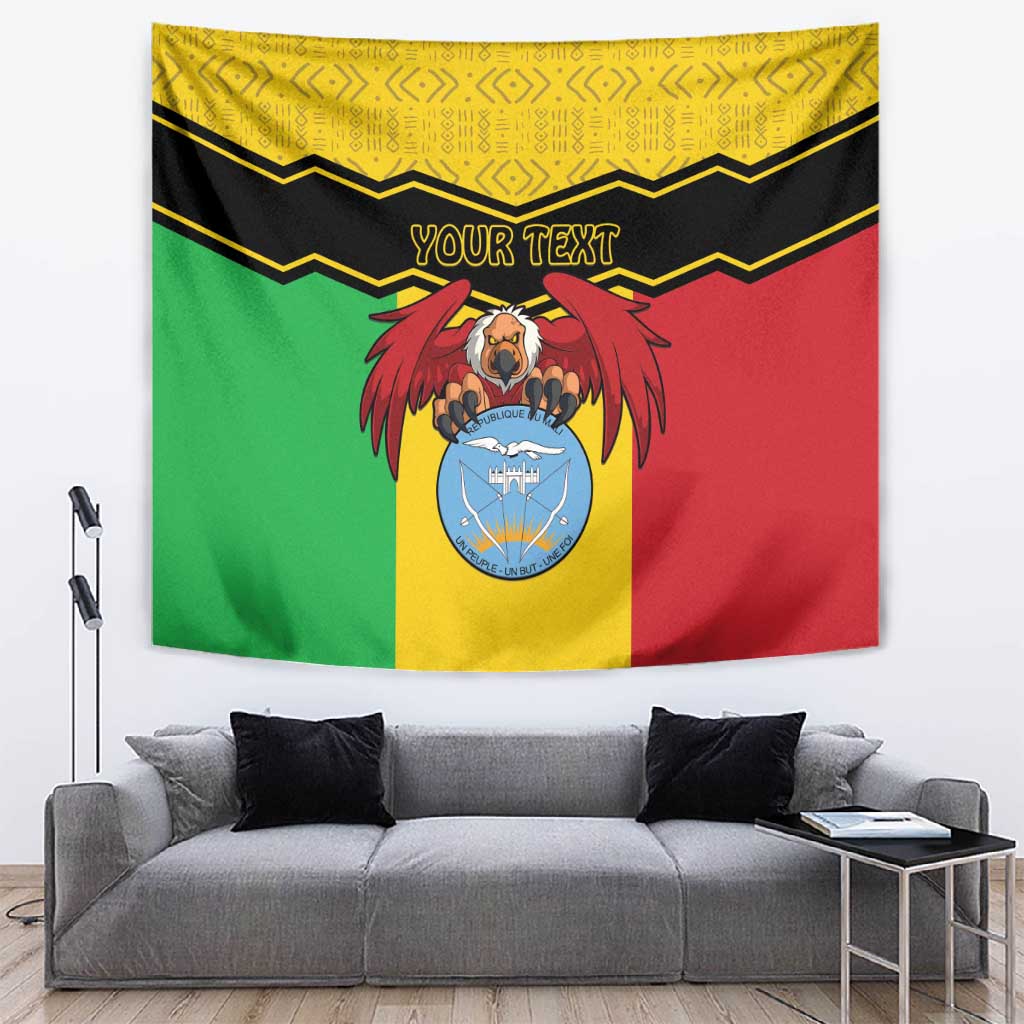 Personalized Afro Mali Vulture Tapestry Coat Of Arms - Bogolan Pattern LT15