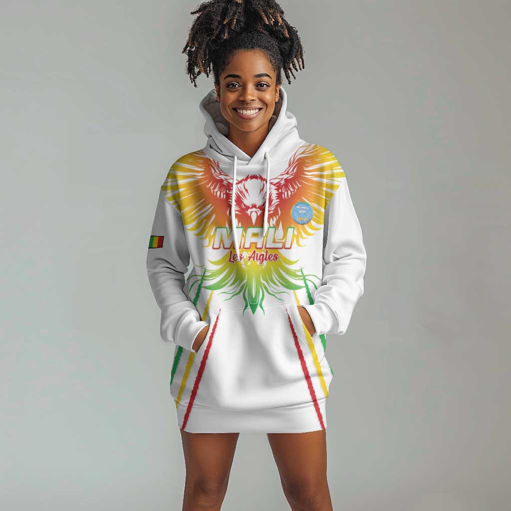 Mali Football Custom Hoodie Dress Go Eagles - White Color LT15