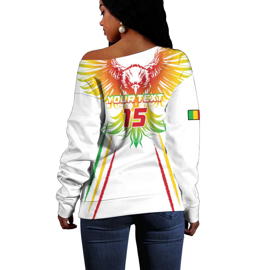 Mali Football Custom Off Shoulder Sweater Go Eagles - White Color LT15