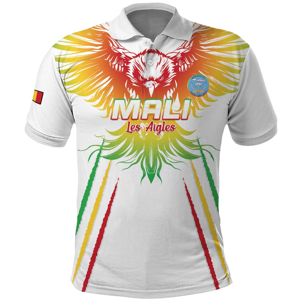 Custom Mali Football Polo Shirt Go Les Aigles White Color LT15