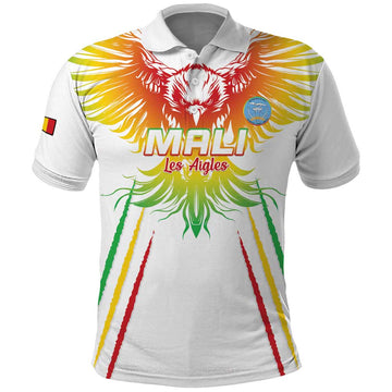 Custom Mali Football Polo Shirt Go Les Aigles White Color LT15