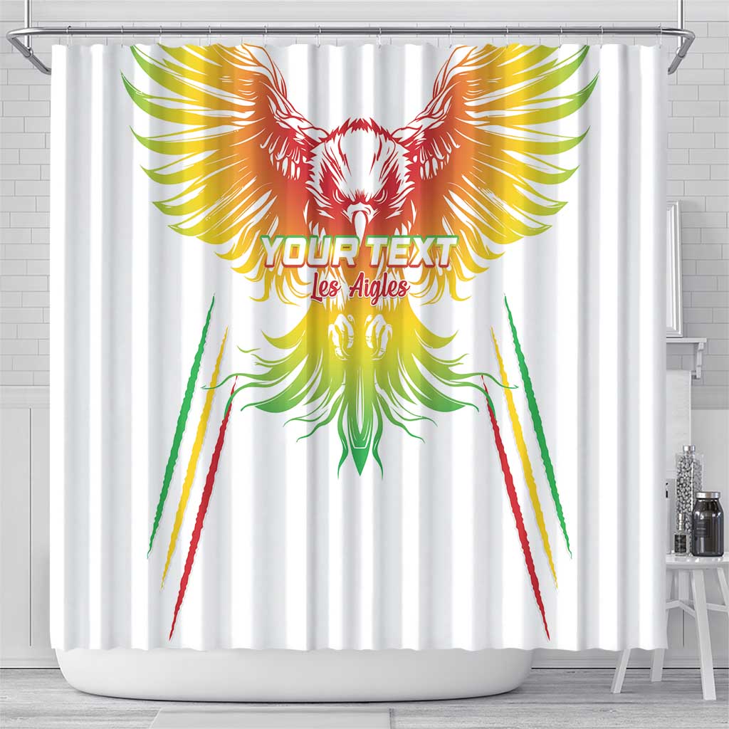 Custom Mali Football Shower Curtain Go Les Aigles White Color LT15