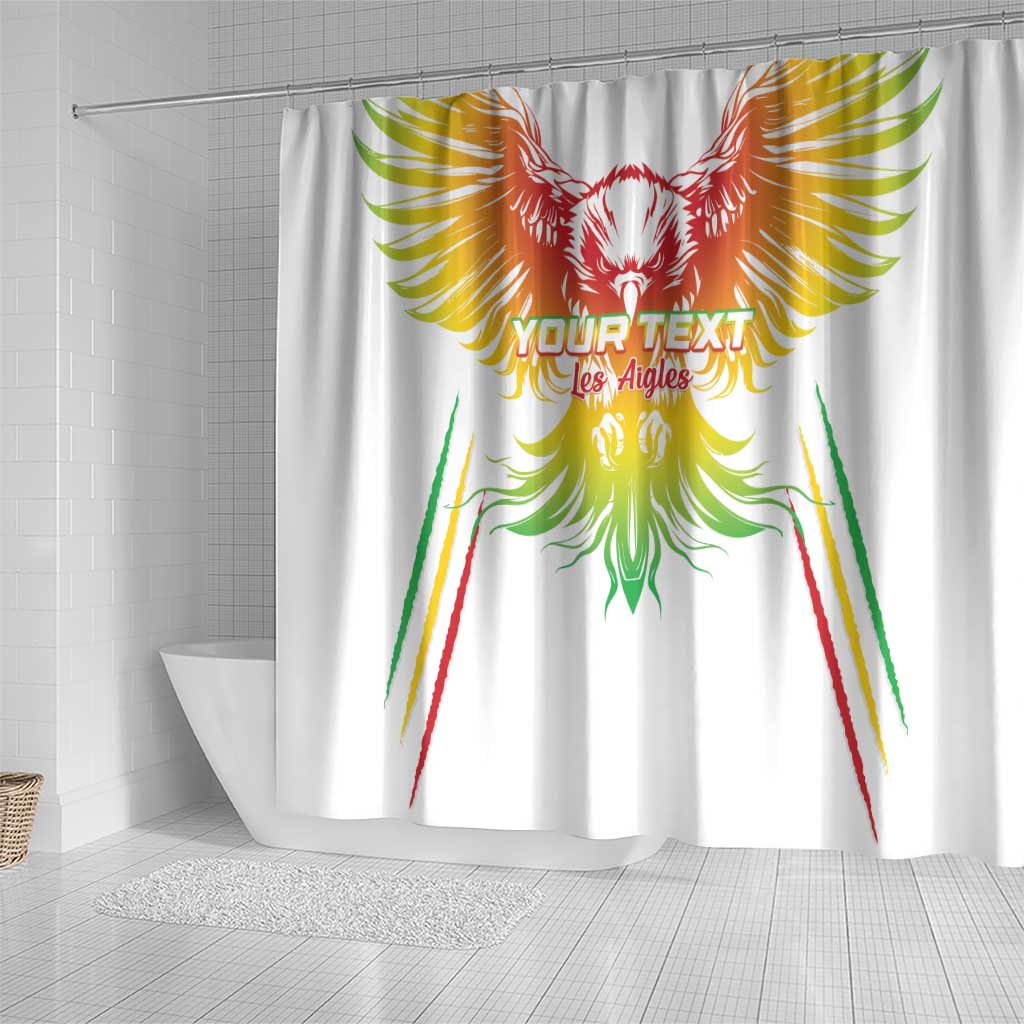 Custom Mali Football Shower Curtain Go Les Aigles White Color LT15
