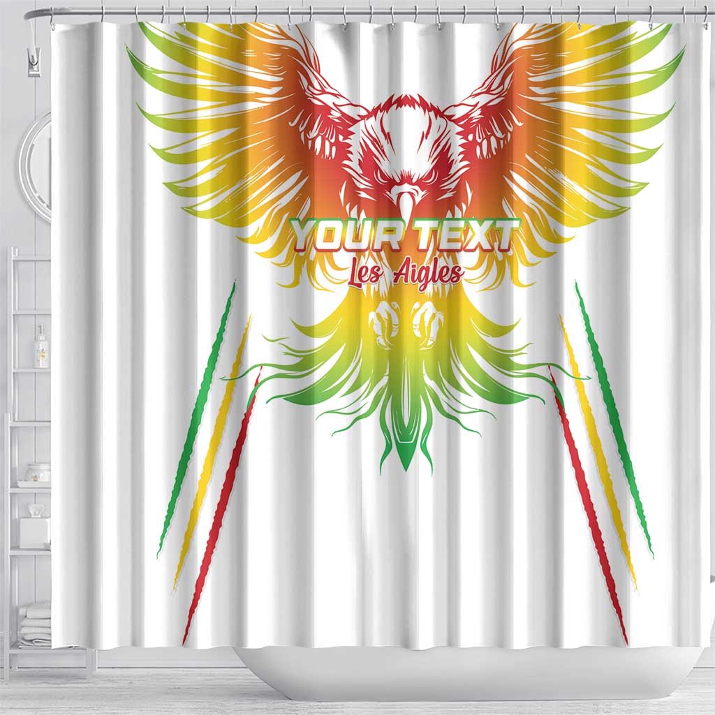Custom Mali Football Shower Curtain Go Les Aigles White Color LT15