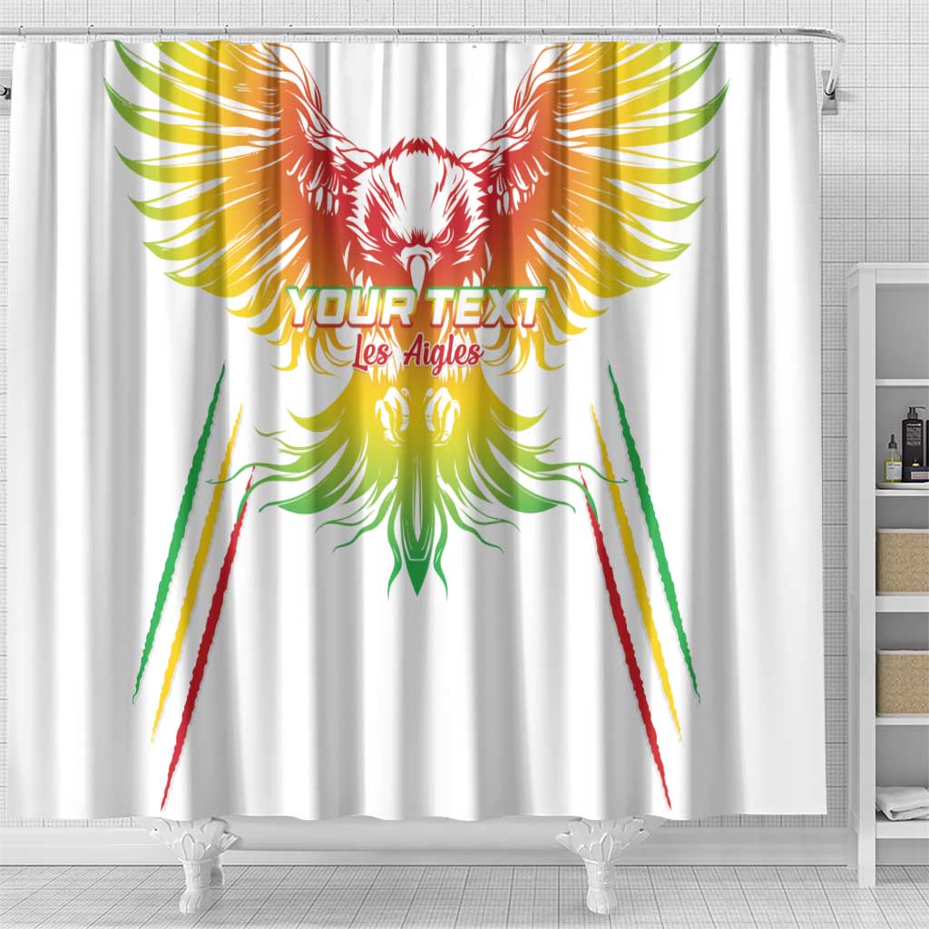 Custom Mali Football Shower Curtain Go Les Aigles White Color LT15