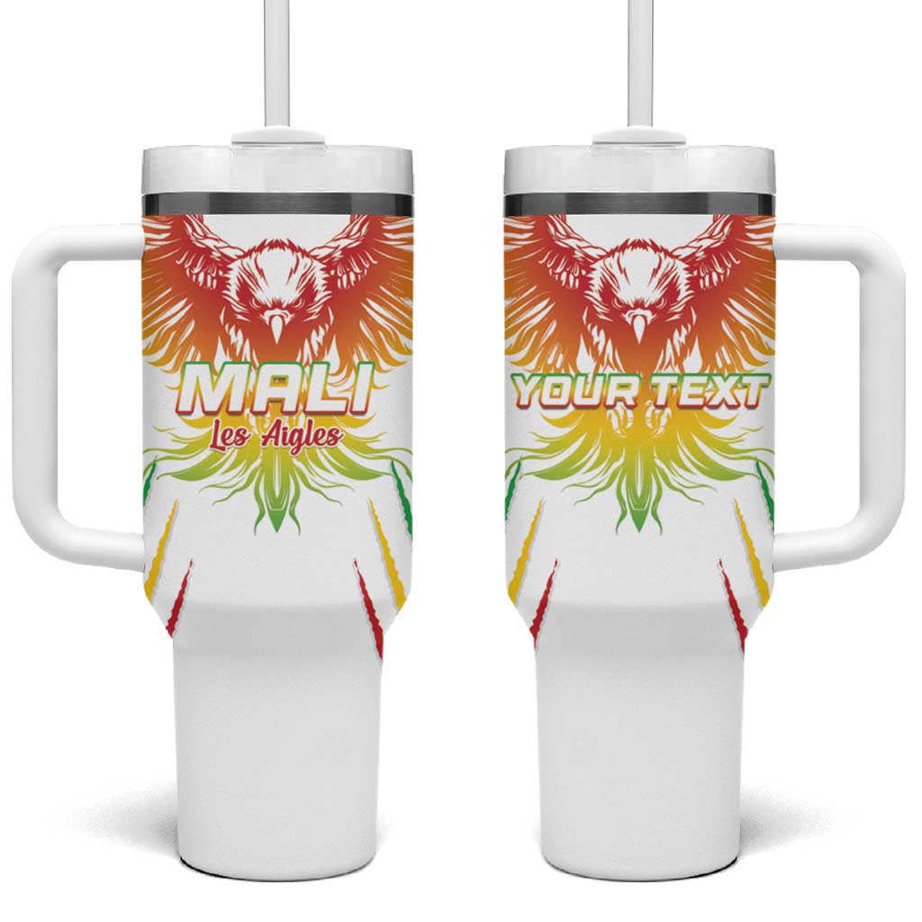 Mali Football Custom Tumbler With Handle Go Eagles - White Color LT15