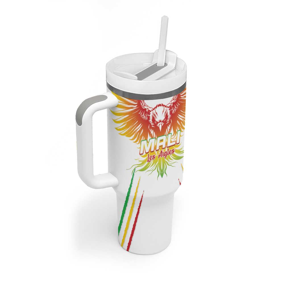 Mali Football Custom Tumbler With Handle Go Eagles - White Color LT15