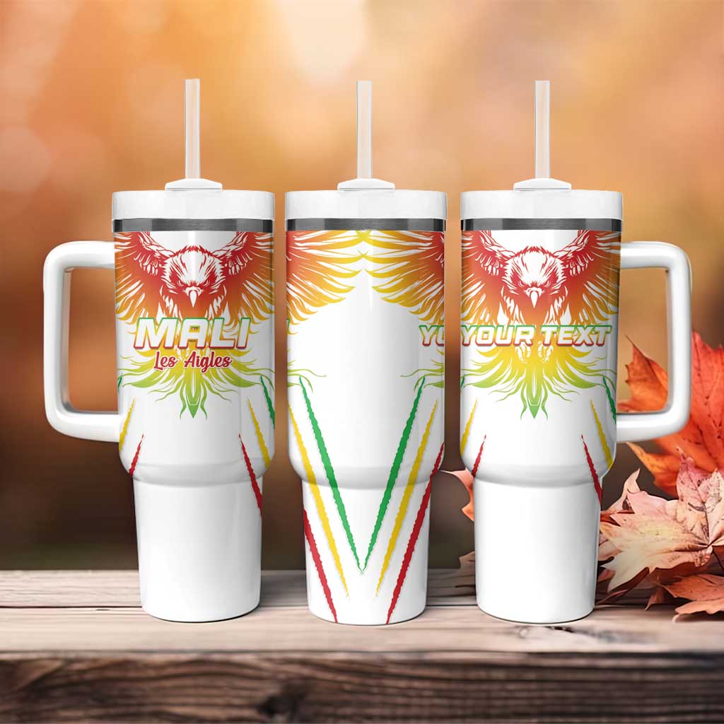 Mali Football Custom Tumbler With Handle Go Eagles - White Color LT15